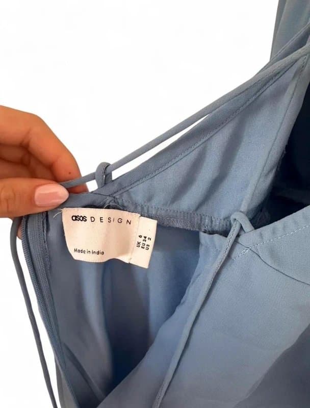 ASOS Asos Luxe blue dress strappy back