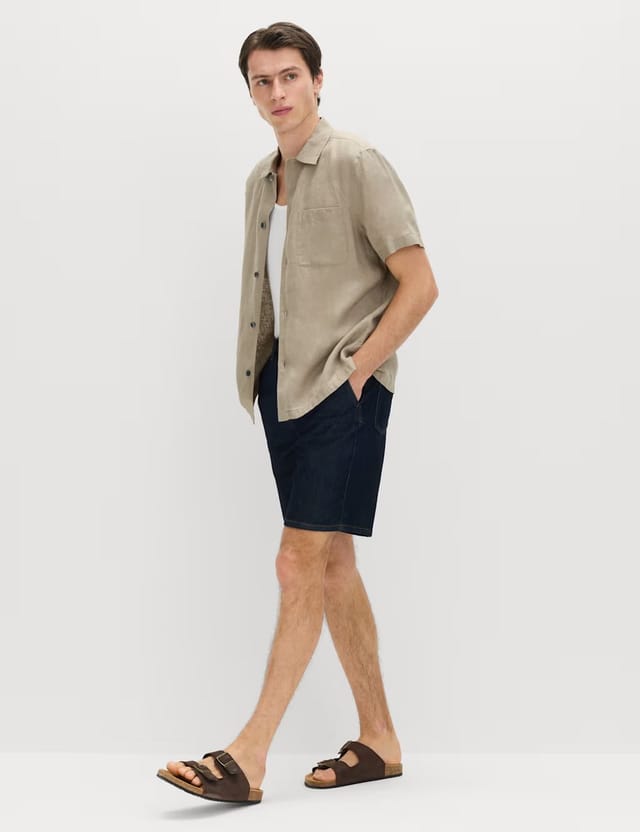 Marks & Spencer M&S Pure Linen Short Sleeve Shirt Natural - 2