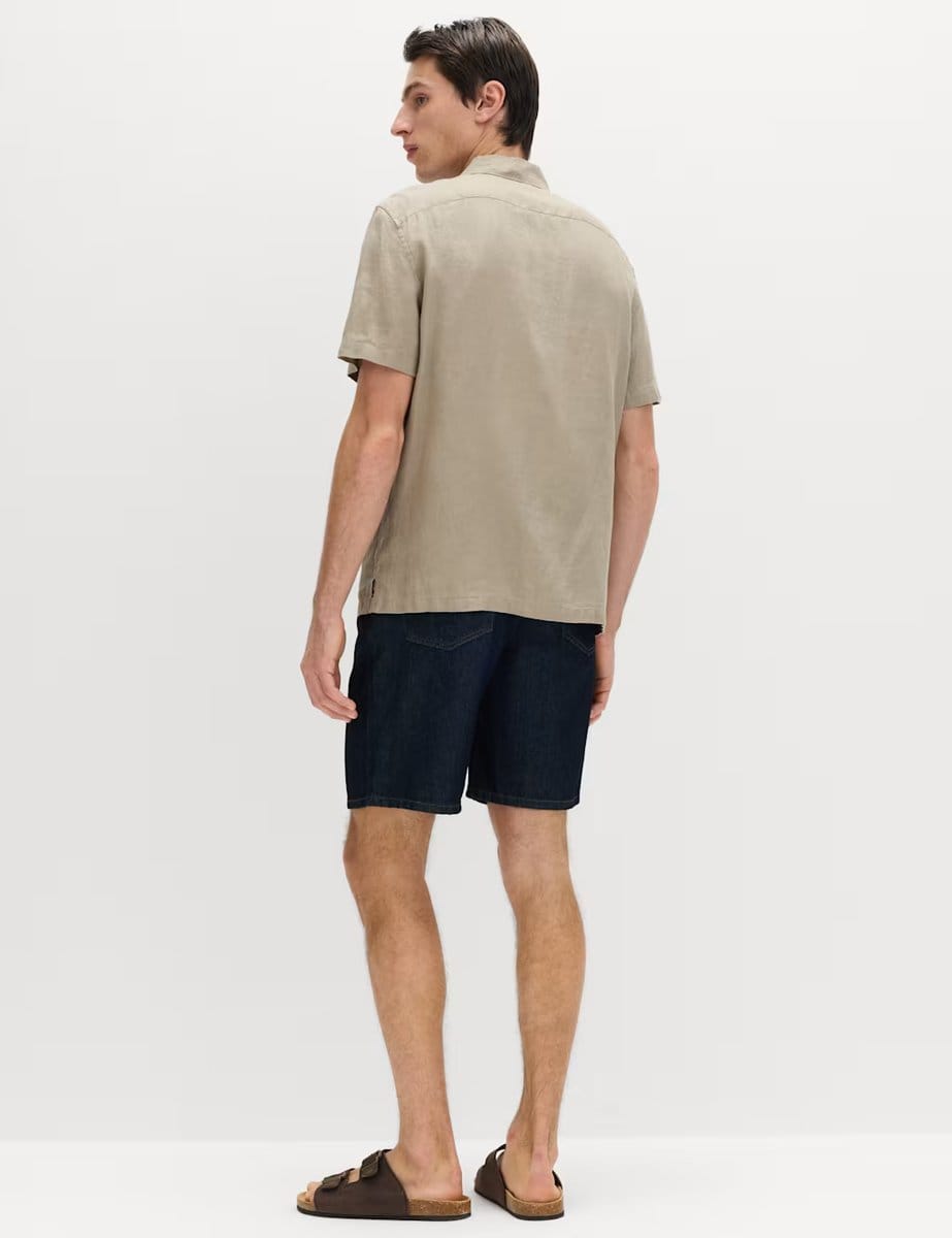 Marks & Spencer M&S Pure Linen Short Sleeve Shirt Natural - 4