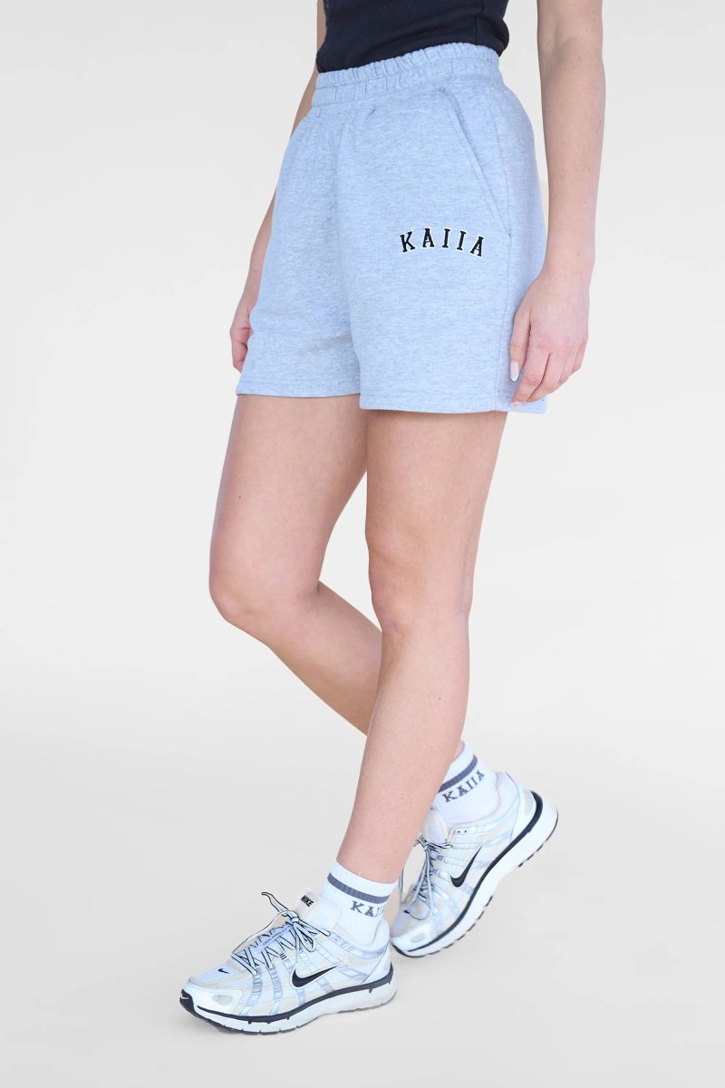 Kaiia Kaiia Logo Sweat Shorts Grey Marl & Black - 2