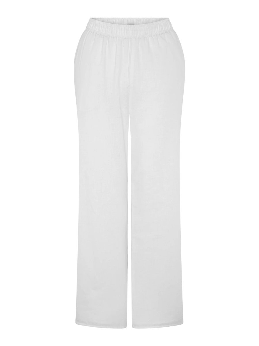 OMNES Ramela Elasticated Waist Linen Trouser in White - 4