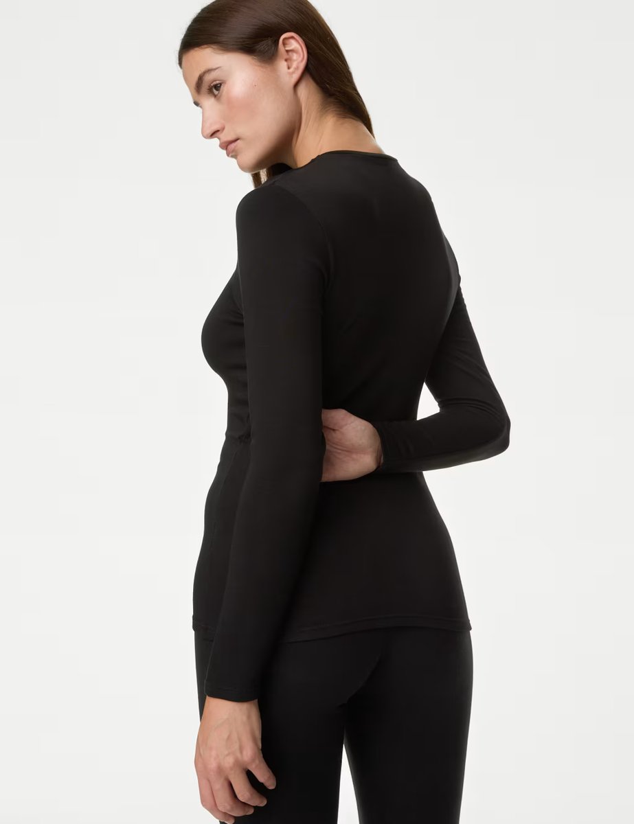 Marks & Spencer M&S Heatgen™ Medium Thermal Crew Neck Top Black - 4