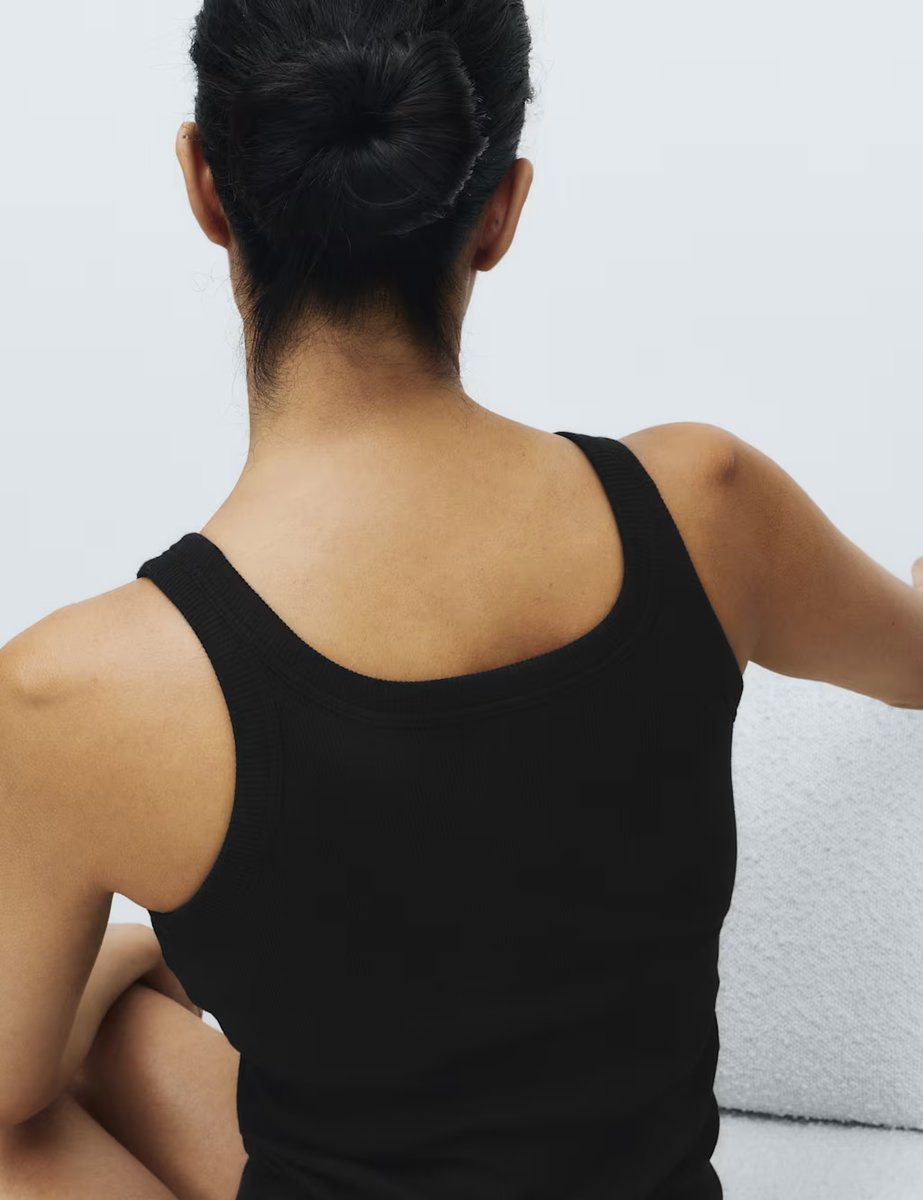 Marks & Spencer M&S Cotton Rich Secret Support™ Bra Vest Black - 2