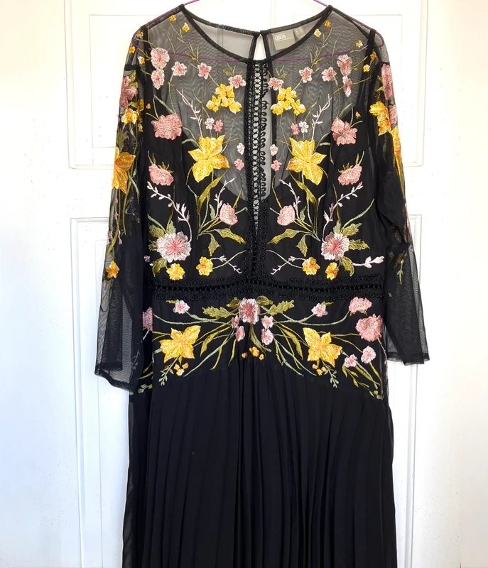 ASOS ASOS embroidered dress pleated dress size uk 20 new with tags - 3
