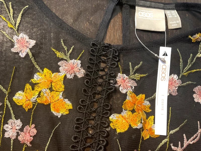 ASOS ASOS embroidered dress pleated dress size uk 20 new with tags - 4