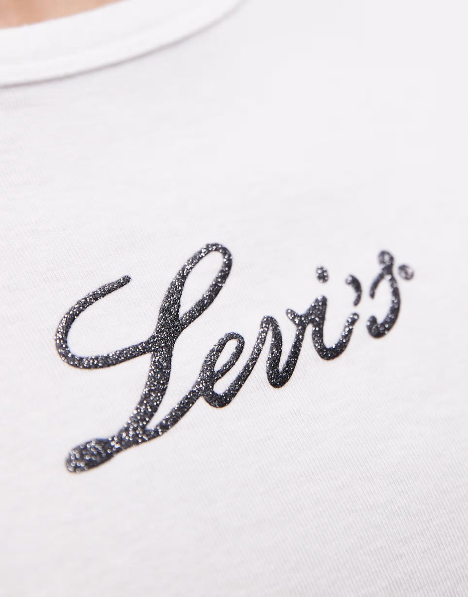 ASOS Levi's Rickie embellished central logo t-shirt in white - 3
