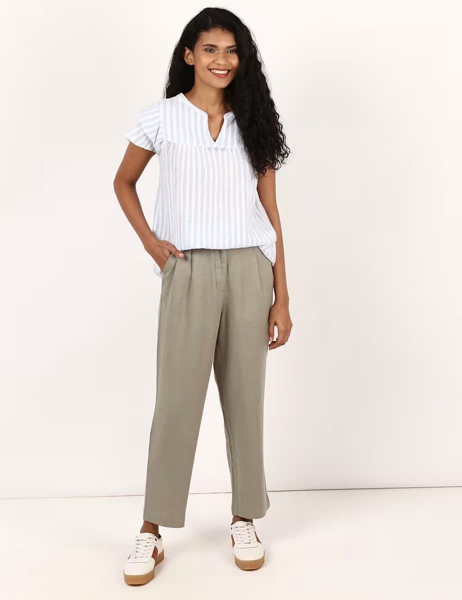 Marks & Spencer M&S Sage Tapered Trousers