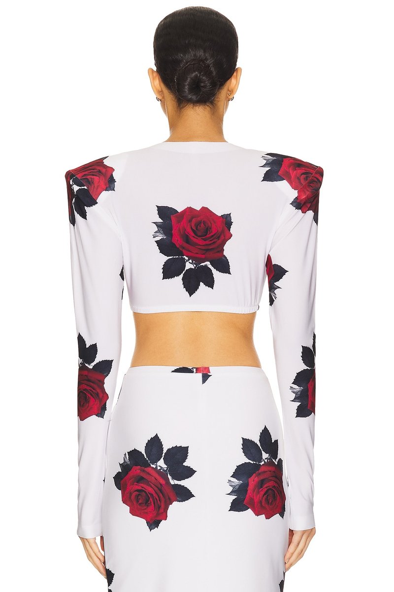 revolve Shoulder Pad Crop Top - 3