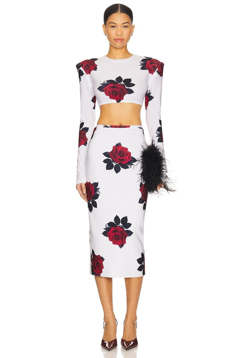 revolve Shoulder Pad Crop Top - 4