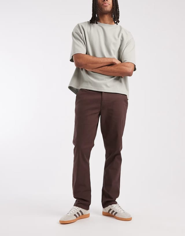 ASOS ASOS DESIGN slim chinos in brown - 2