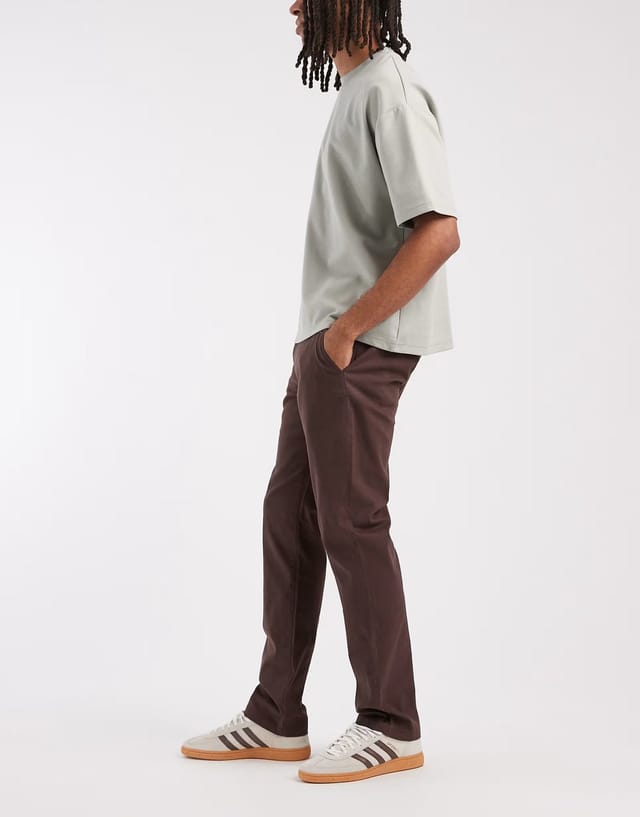 ASOS ASOS DESIGN slim chinos in brown - 3