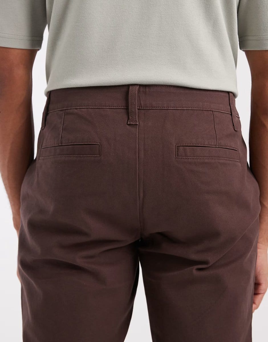 ASOS ASOS DESIGN slim chinos in brown - 4