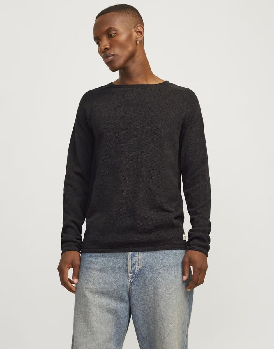ASOS Jack & Jones Knitted Jumper in Black