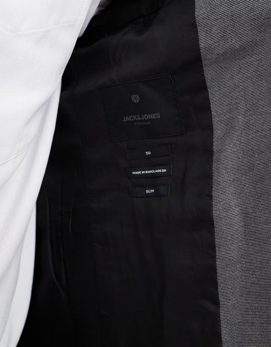 ASOS Jack & Jones slim fit jersey suit jacket in grey - 2