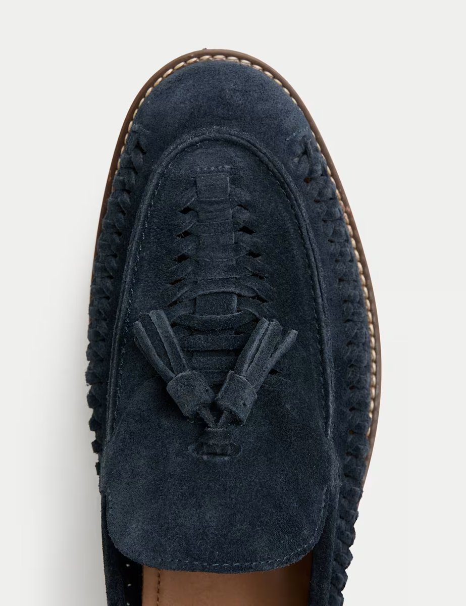 Marks & Spencer M&S Suede Slip On Loafers Navy - 2