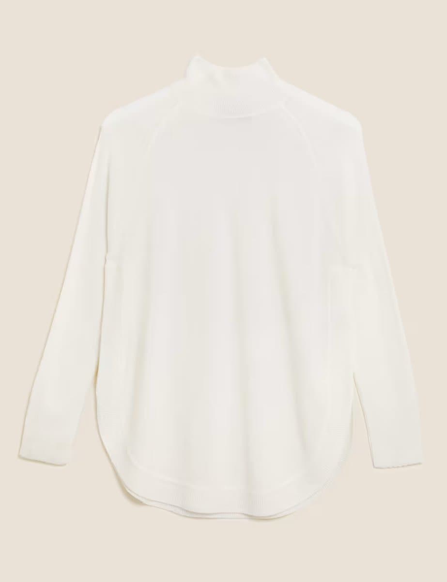 Marks & Spencer M&S Cashmilon™ Curved Hem Relaxed Fit Jumper Cream