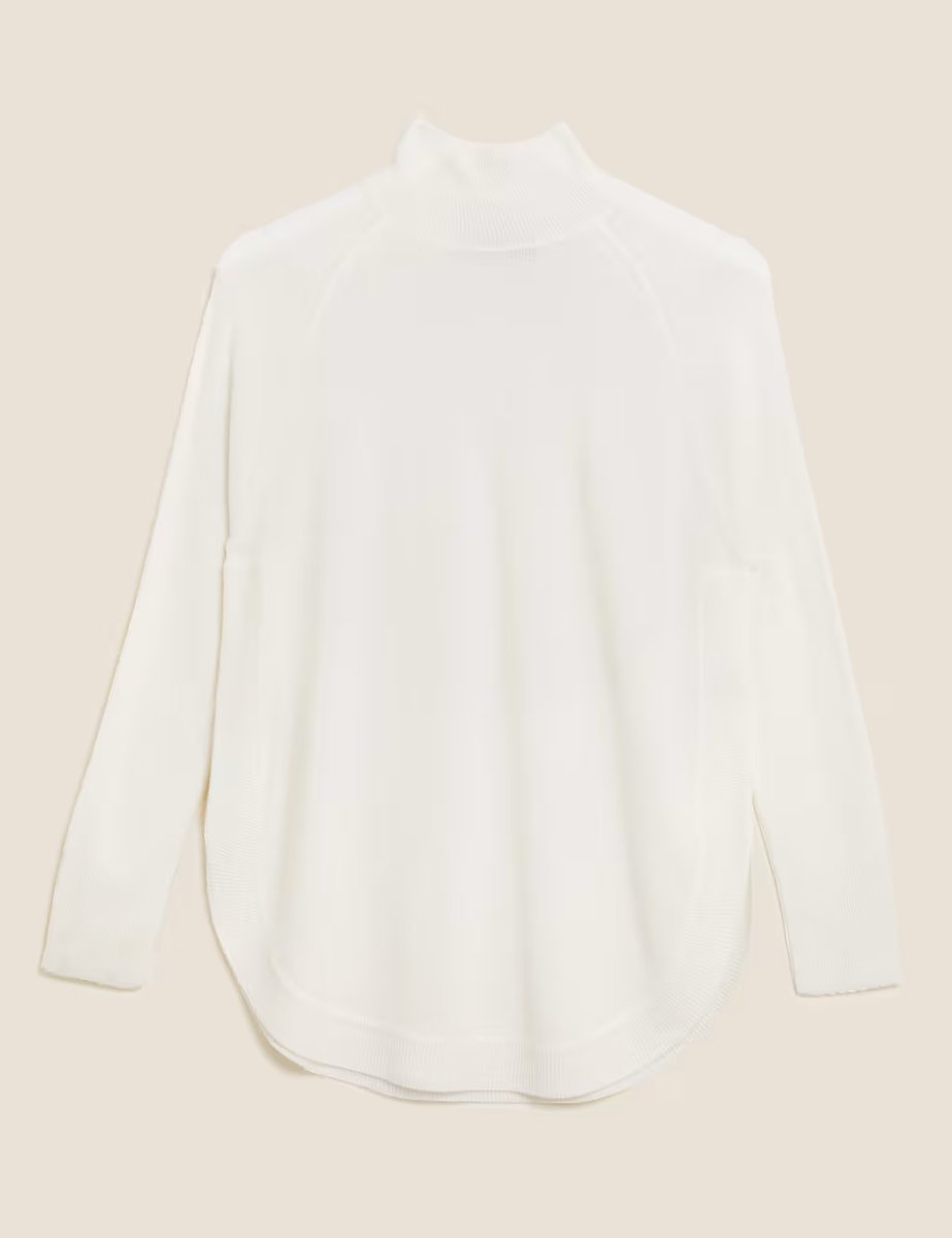 Marks & Spencer M&S Cashmilon™ Curved Hem Relaxed Fit Jumper Cream - 2