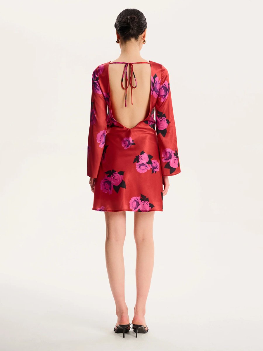 OMNES Roberta Dress in Red Floral - 4