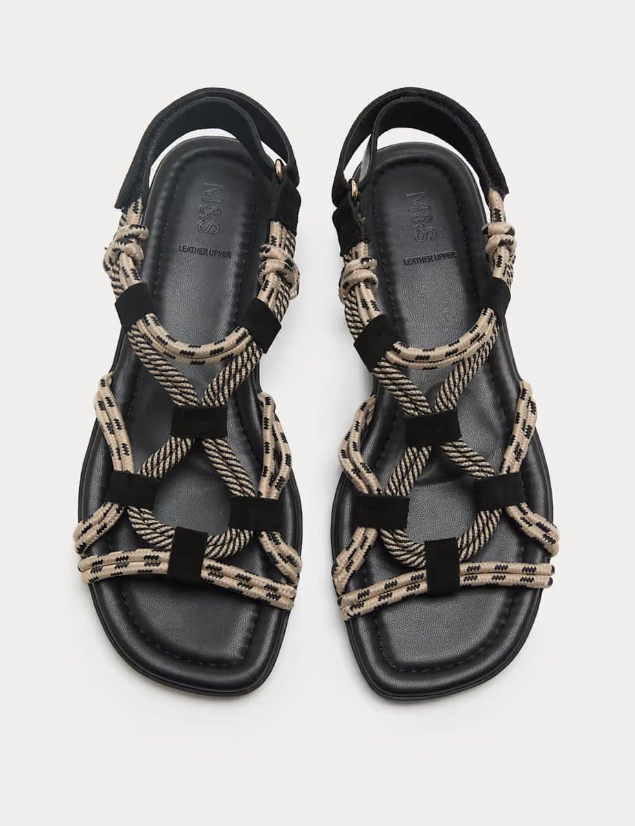 Marks & Spencer M&S Rope Detail Strappy Gladiator Sandals Black Mix