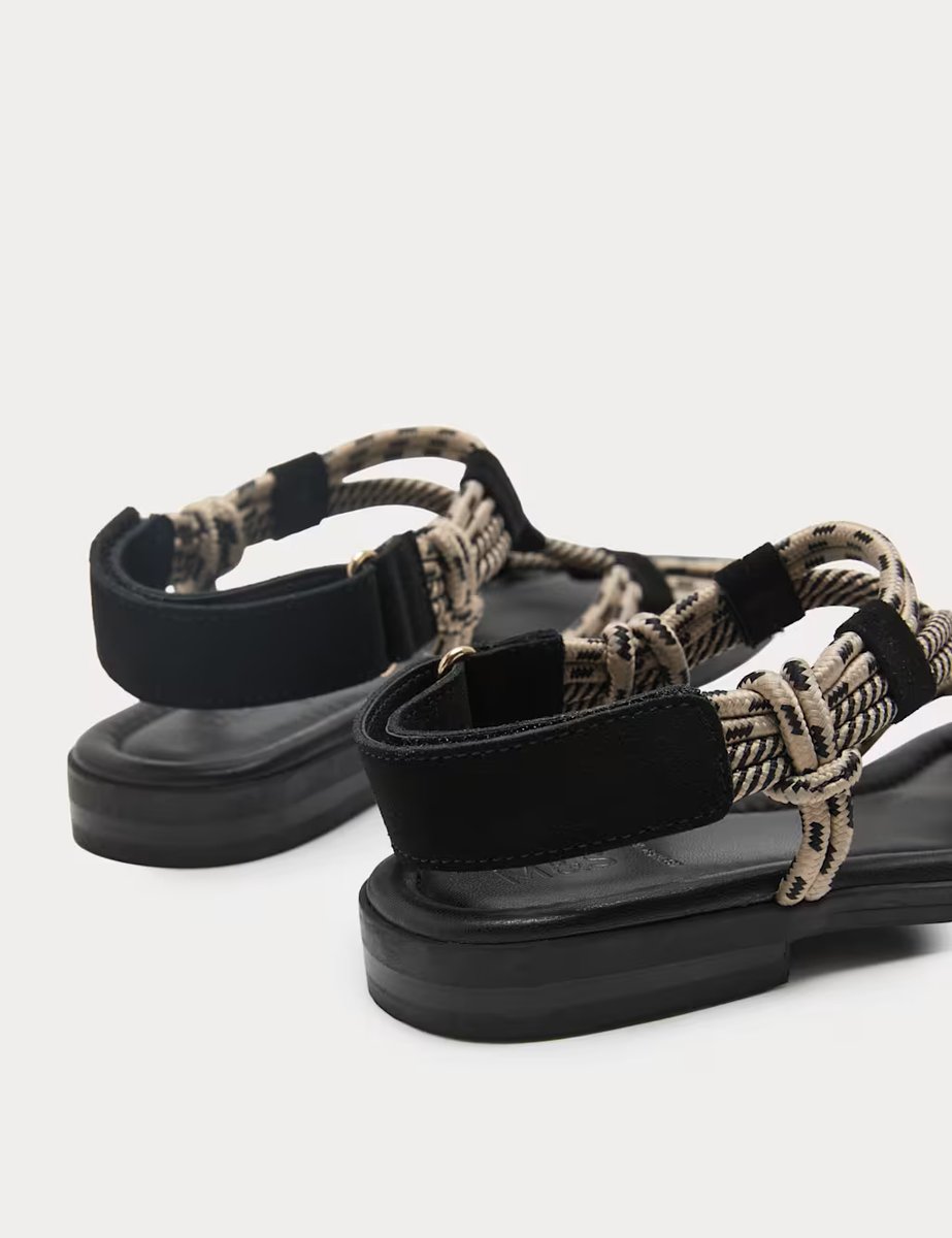 Marks & Spencer M&S Rope Detail Strappy Gladiator Sandals Black Mix - 2