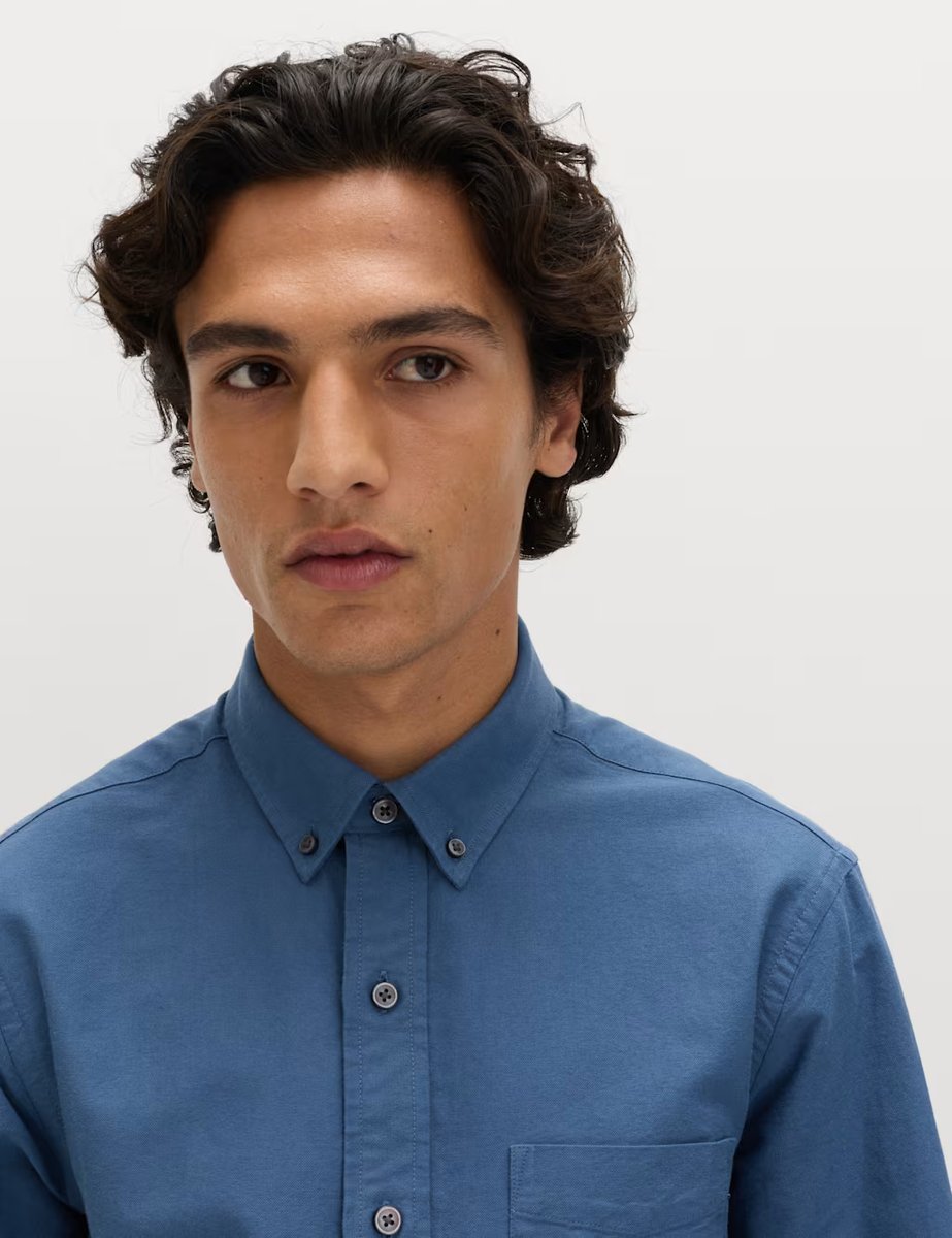 Marks & Spencer M&S Pure Cotton Ultimate Oxford Shirt Blue - 3