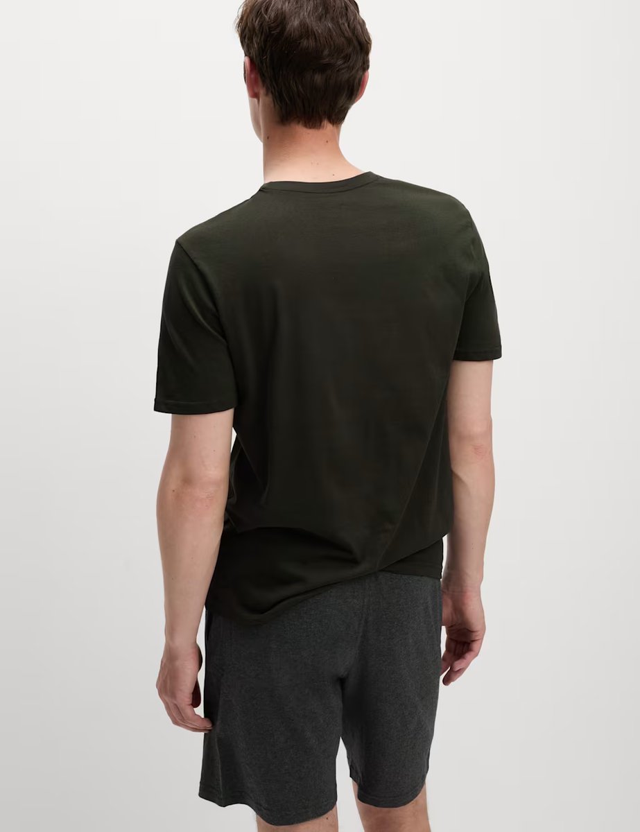 Marks & Spencer M&S Pure Cotton Pyjama Set Khaki Mix - 4