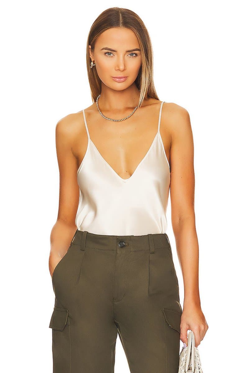 revolve Revolve Lexi Camisole with V-Neck in Pearl