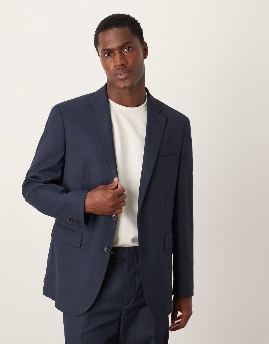 ASOS Mango London tailored blazer and tailored trouser co-ord in navy - 2