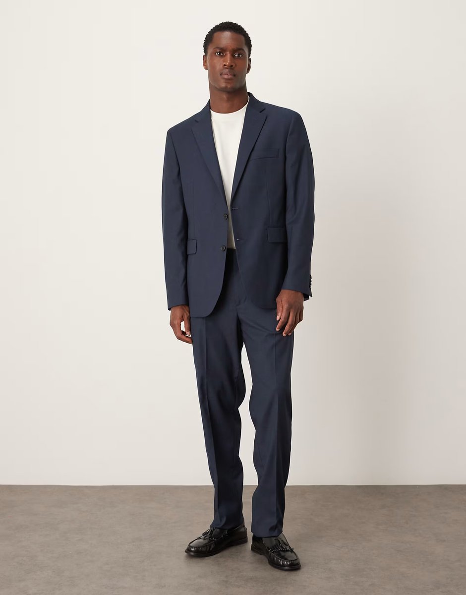 ASOS Mango London tailored blazer and tailored trouser co-ord in navy - 3