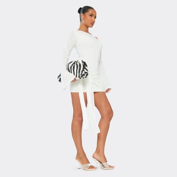 EGO EGO Strappy Detail Flared Heel Mule in White