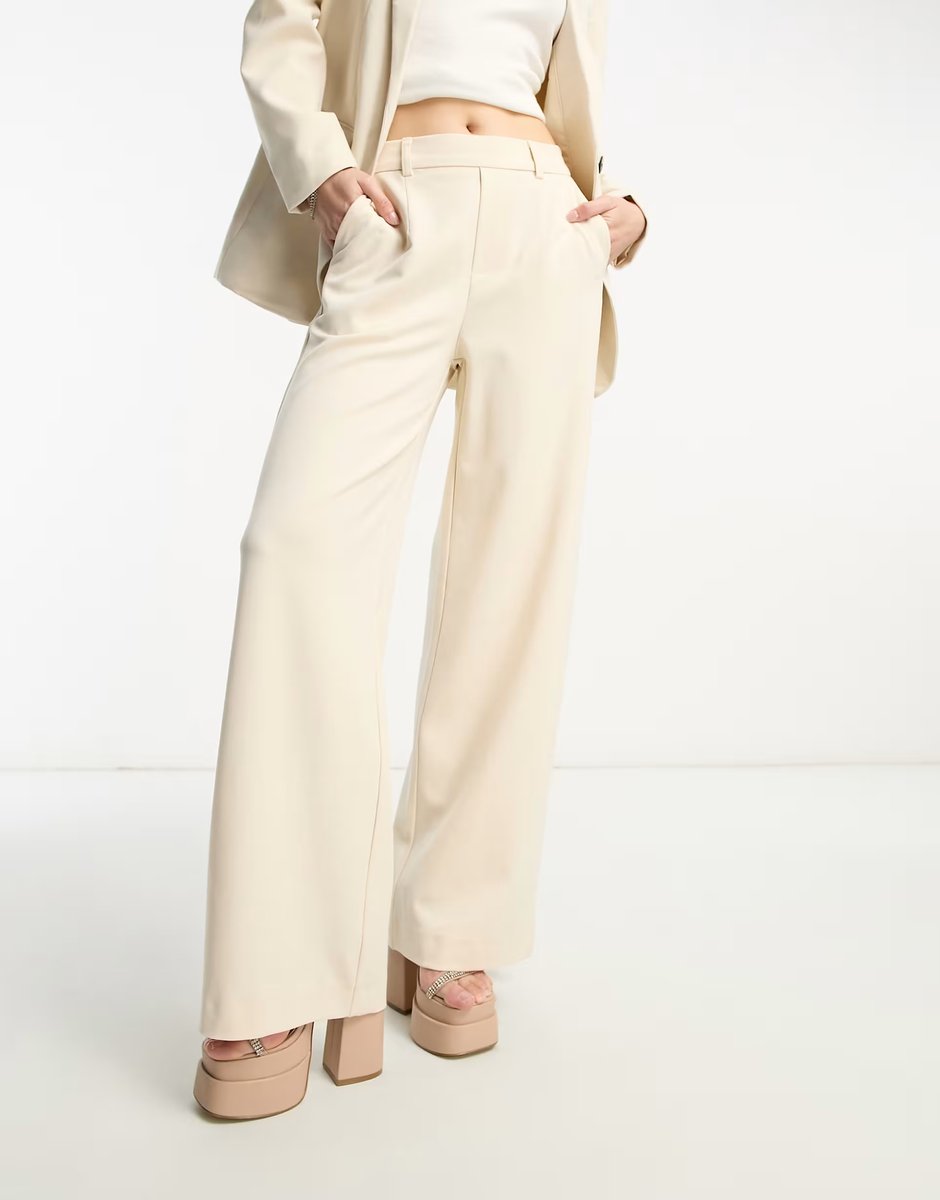 ASOS Object wide leg trouser co-ord in sandshell  - 4