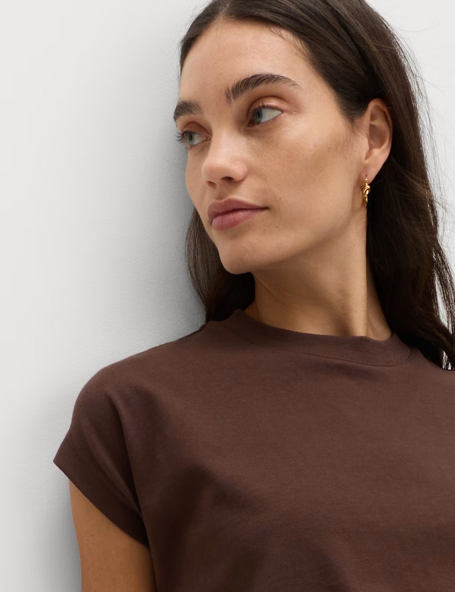 Marks & Spencer M&S Pure Cotton Soft Volume Top Chocolate - 3