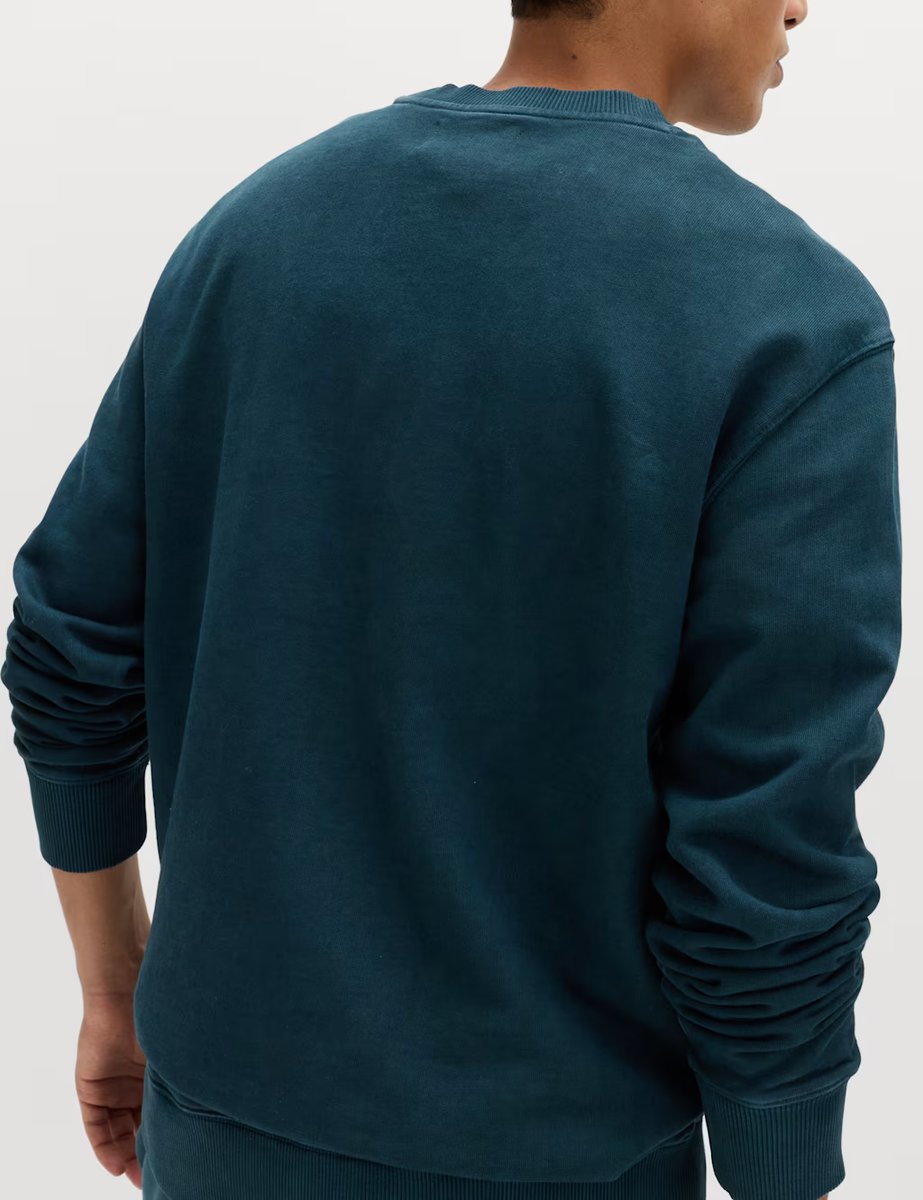 Marks & Spencer M&S Pure Cotton Garment Dye Sweatshirt Petrol - 4