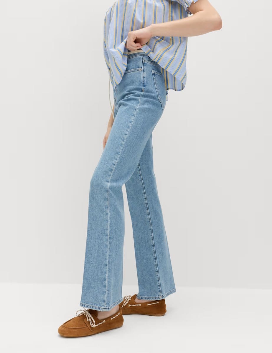 Marks & Spencer M&S High Waisted Flared Jeans Medium Indigo - 4