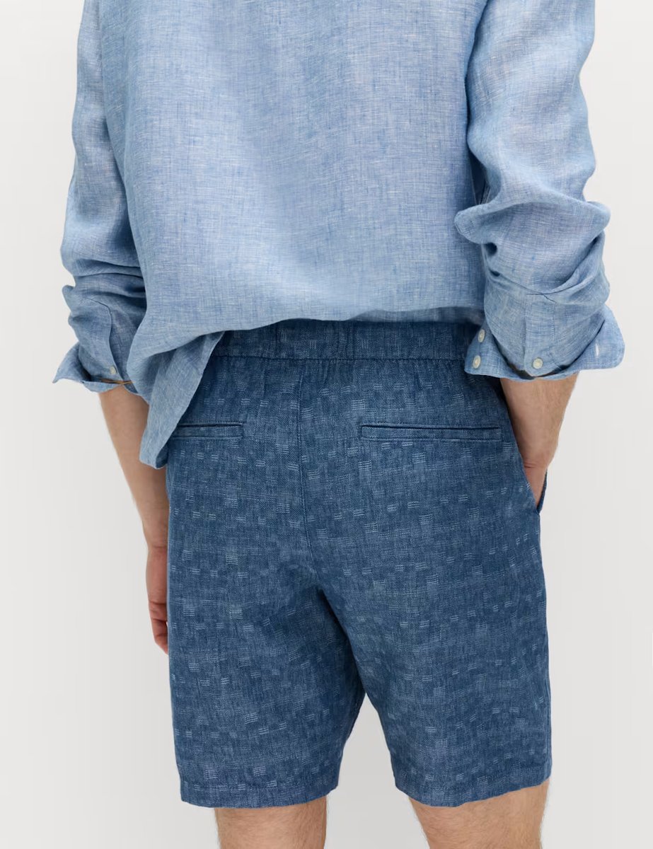 Marks & Spencer M&S Linen Rich Shorts Denim Mix - 2