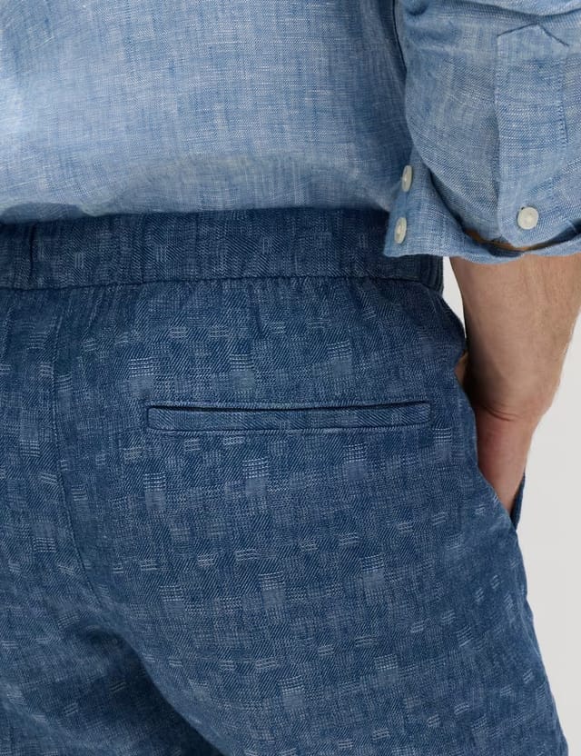 Marks & Spencer M&S Linen Rich Shorts Denim Mix - 3