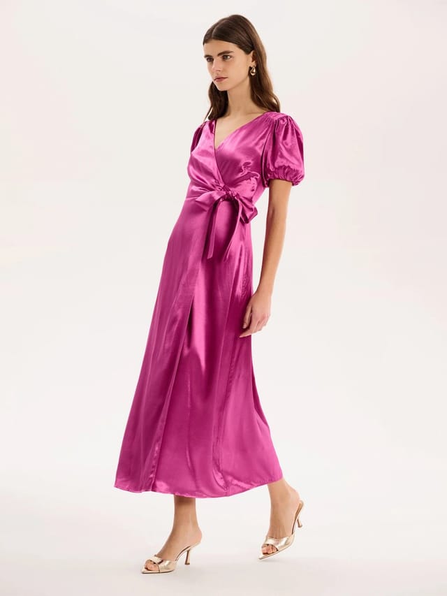 OMNES Citrine Dress in Magenta - 2