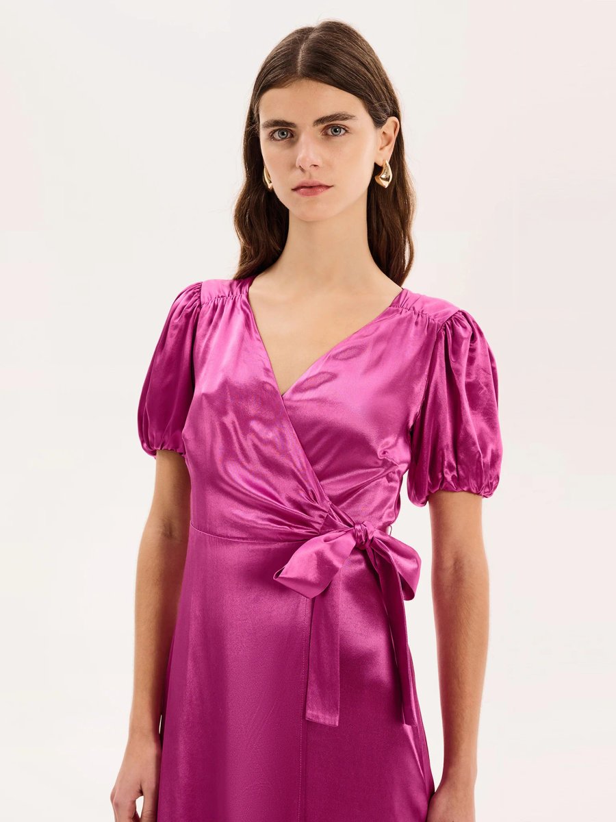 OMNES Citrine Dress in Magenta - 4