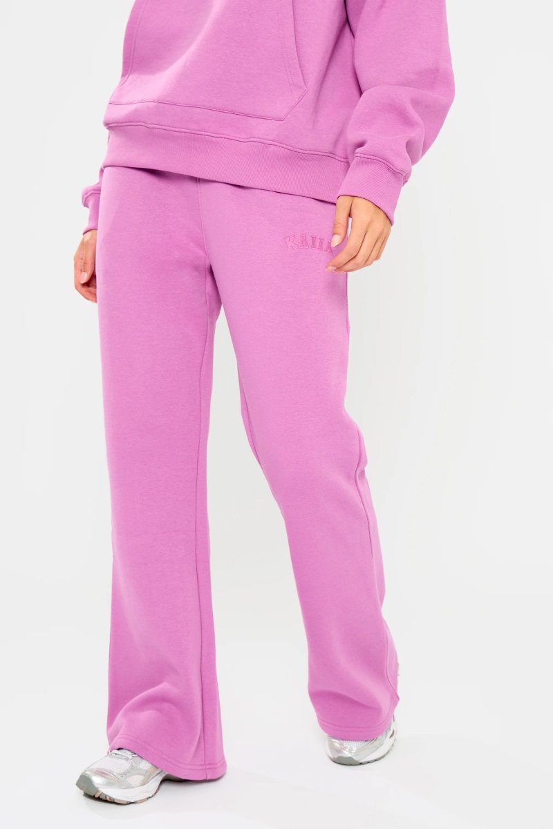Kaiia Kaiia Slogan Wide Leg Joggers Fuchsia - 3