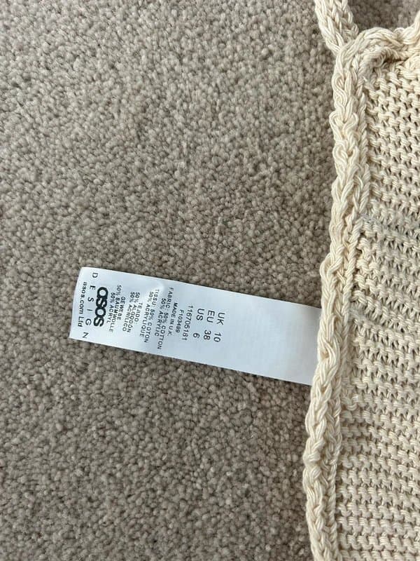 ASOS ASOS cream knit stretchy distressed two piece