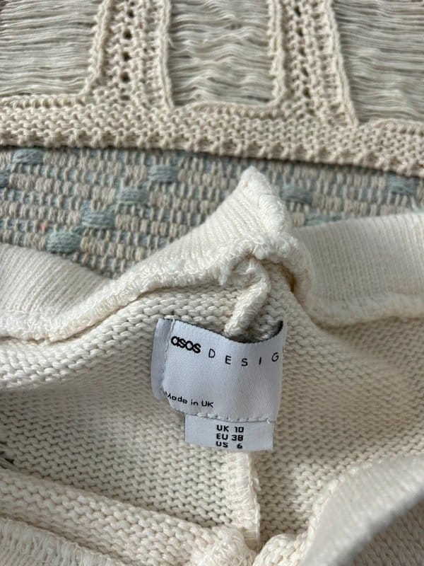 ASOS ASOS cream knit stretchy distressed two piece - 4