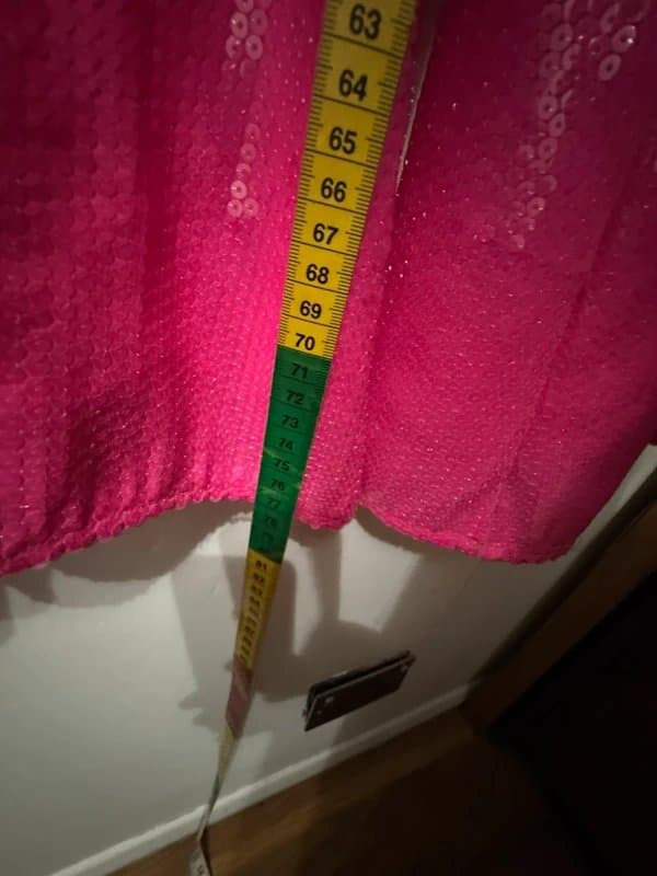 ASOS Design wide leg flowy column trousers sequins hot barbie pink embellishment sparkly