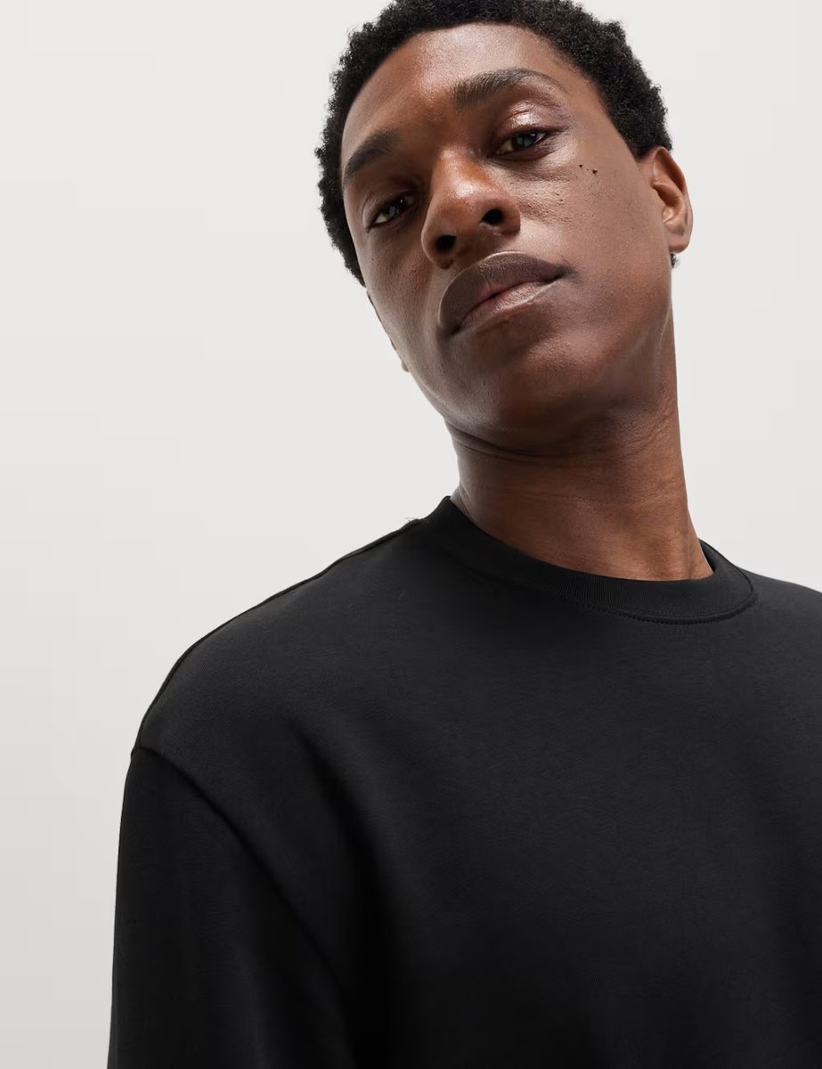 Marks & Spencer M&S Ultimate Cotton Blend Long Sleeve T-Shirt Black - 2