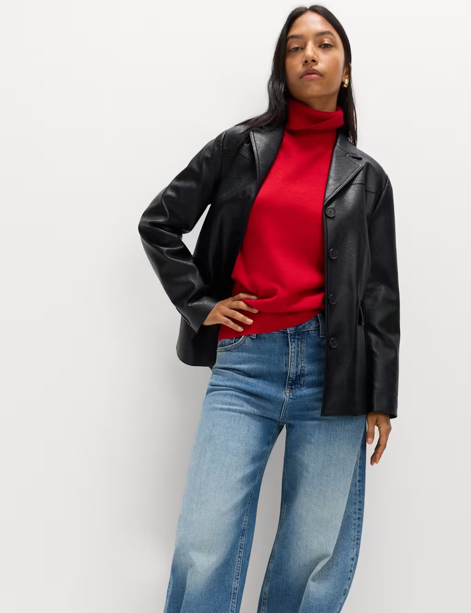 Marks & Spencer M&S Air-Yarn Roll Neck Jumper Rouge - 3