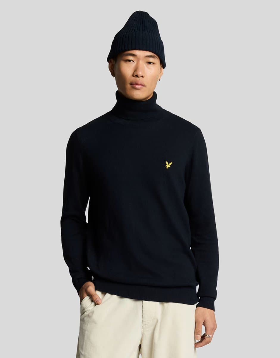 ASOS ASOS Lyle & Scott Turtleneck Jumper in Dark Blue