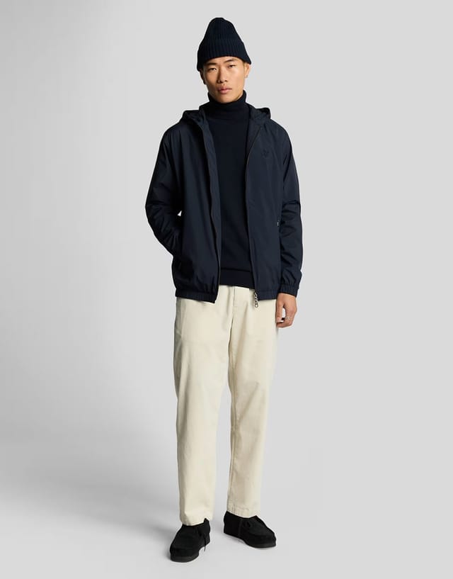 ASOS Lyle & Scott cotton merino turtleneck jumper in dark blue - 2