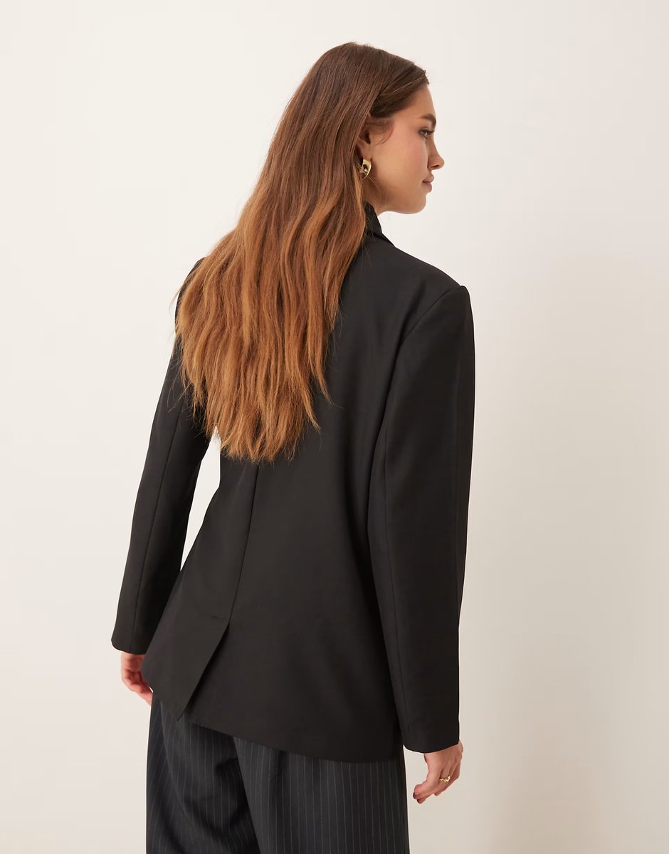 ASOS Vila oversized tie detail blazer in black - 4