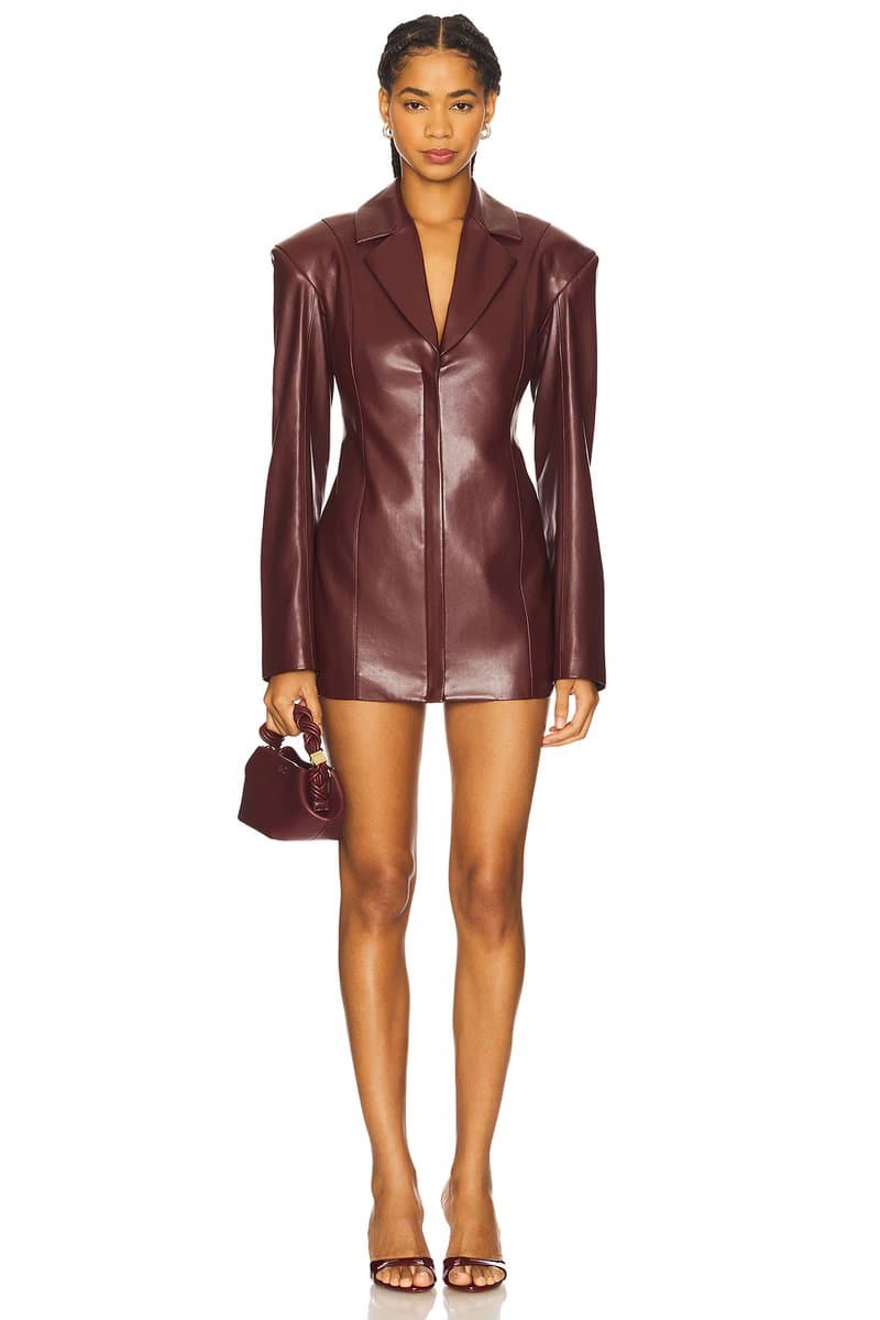 revolve Revolve Benedetta Blazer with Long Sleeves in Burgundy