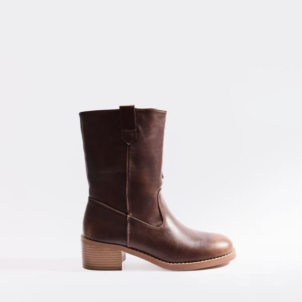 EGO EGO Chic Tan Brown Faux Leather Ankle Boot