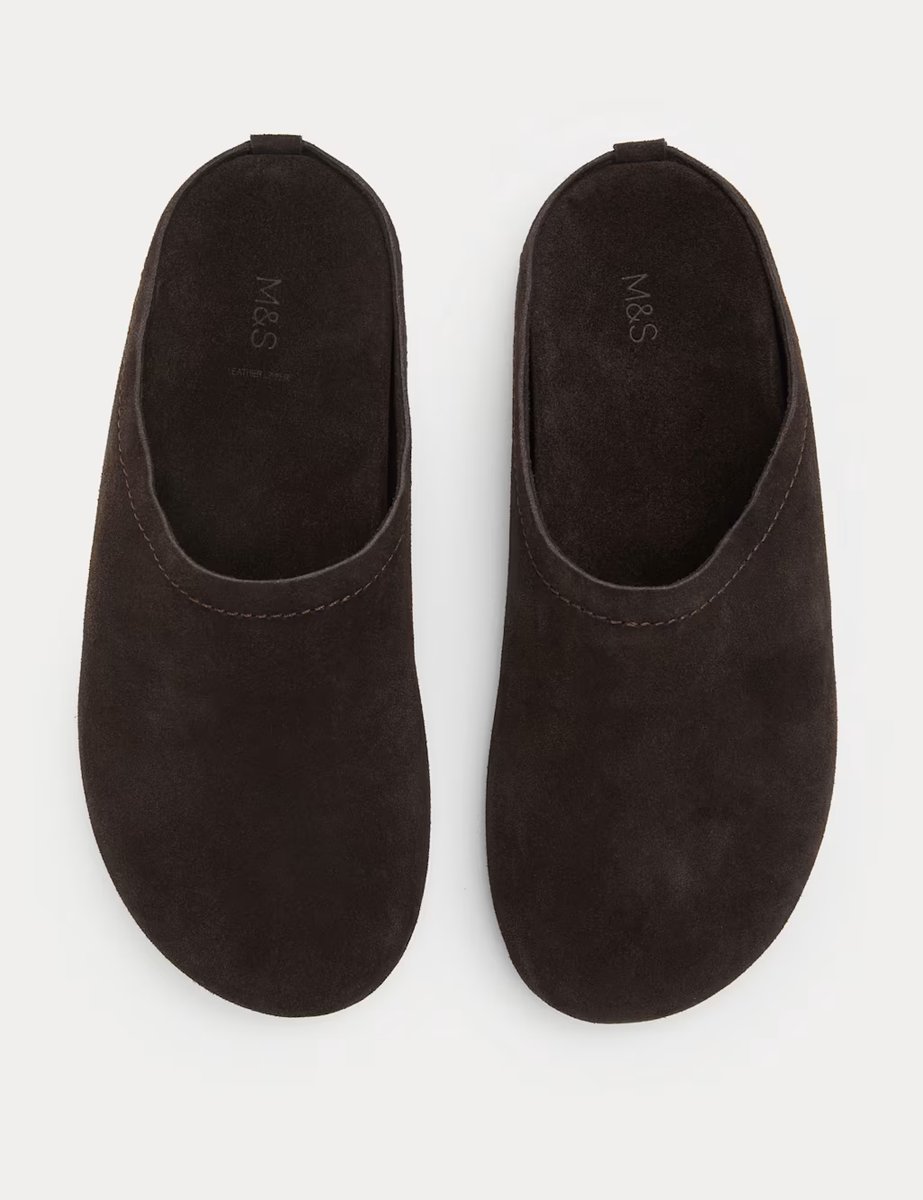 Marks & Spencer M&S Suede Clog Brown - 2